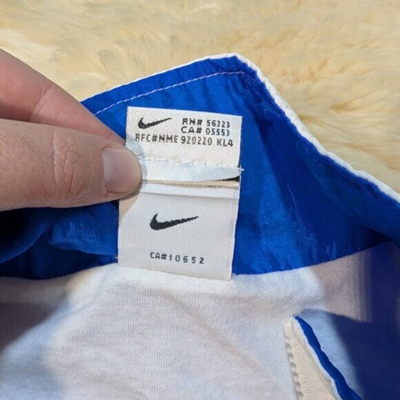 Vintage Nike White Label Branded Windbreaker Blue and White Men Size Medium - Picture 13 of 13